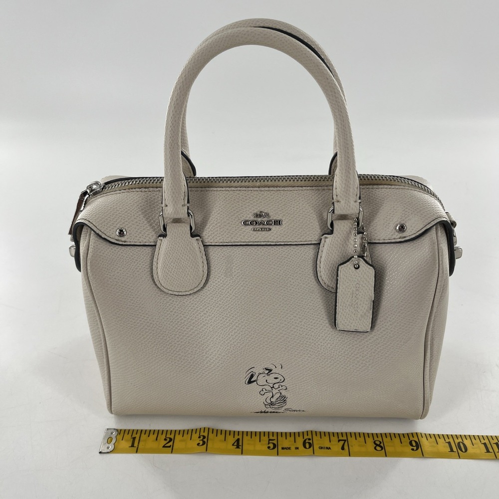 Coach Peanuts Limited Edition Snoopy Mini Bennett Satchel Crossbody White Chalk - Picture 13 of 16